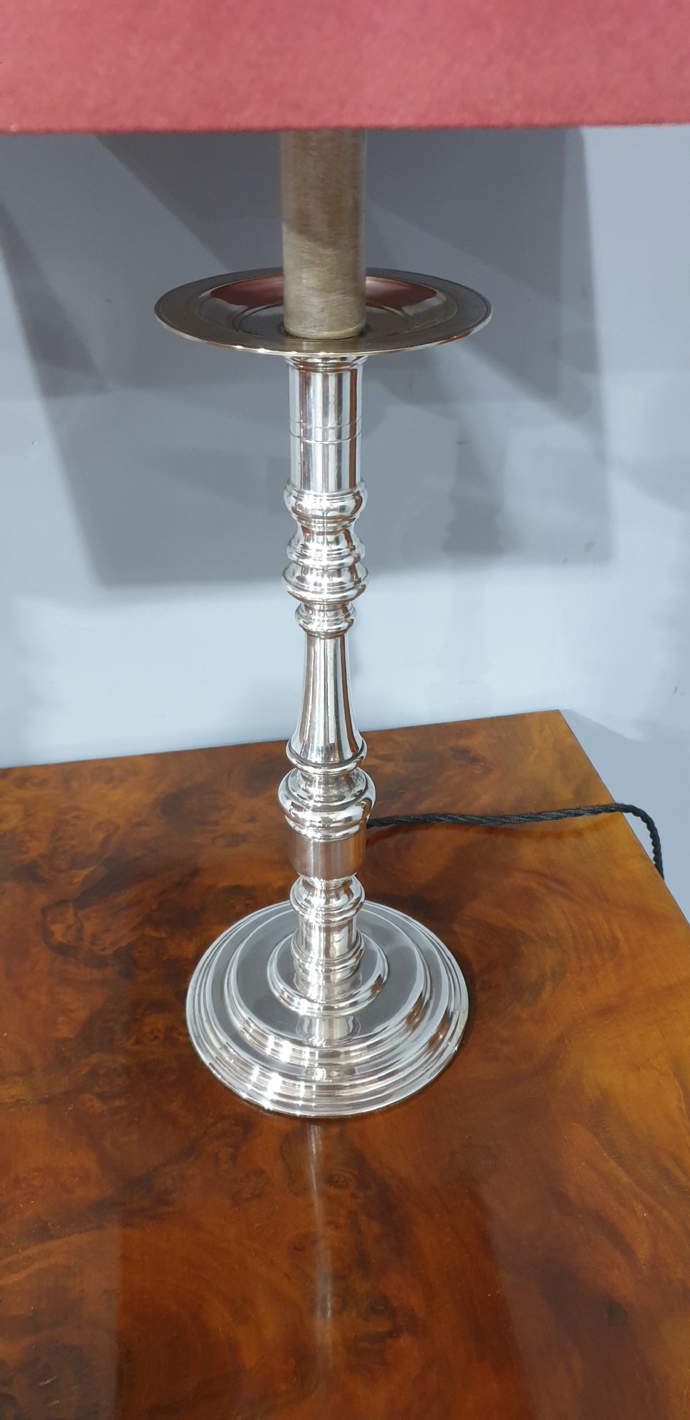 Super Pair Silver Table Lamps View IX