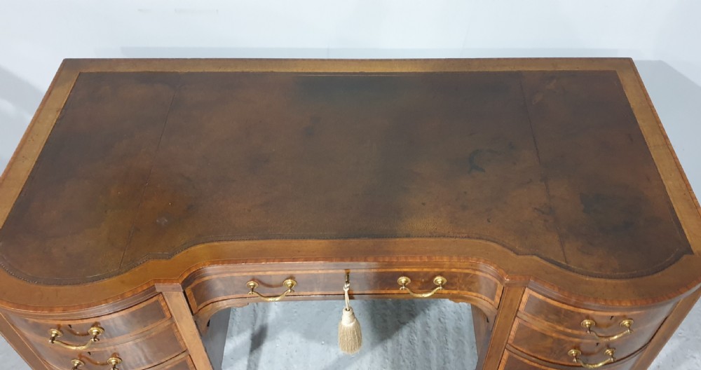Super Inlaid Mahogany Kneehole desk View IV