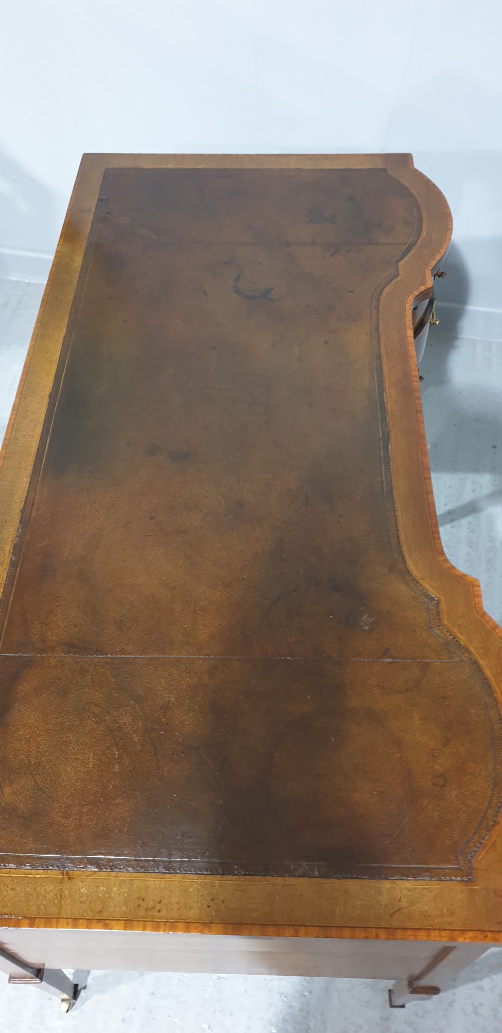 Super Inlaid Mahogany Kneehole desk View XI