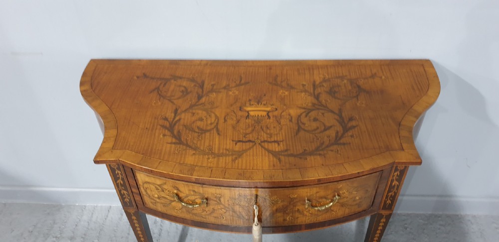 Wonderful Inlaid Serpentine Side Table View II