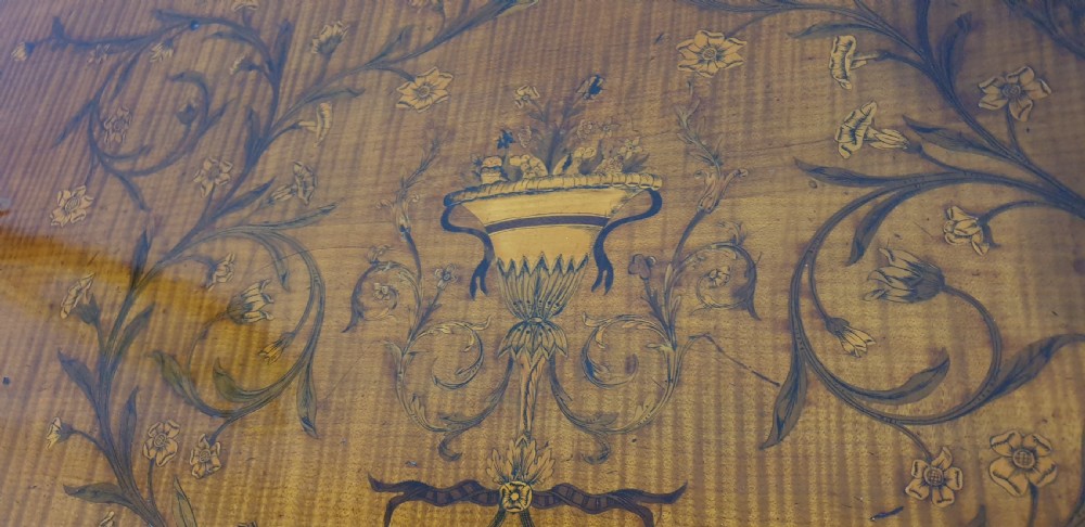 Wonderful Inlaid Serpentine Side Table View IV