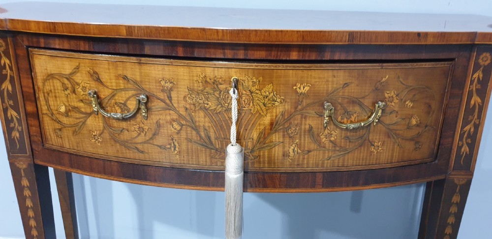 Wonderful Inlaid Serpentine Side Table View V