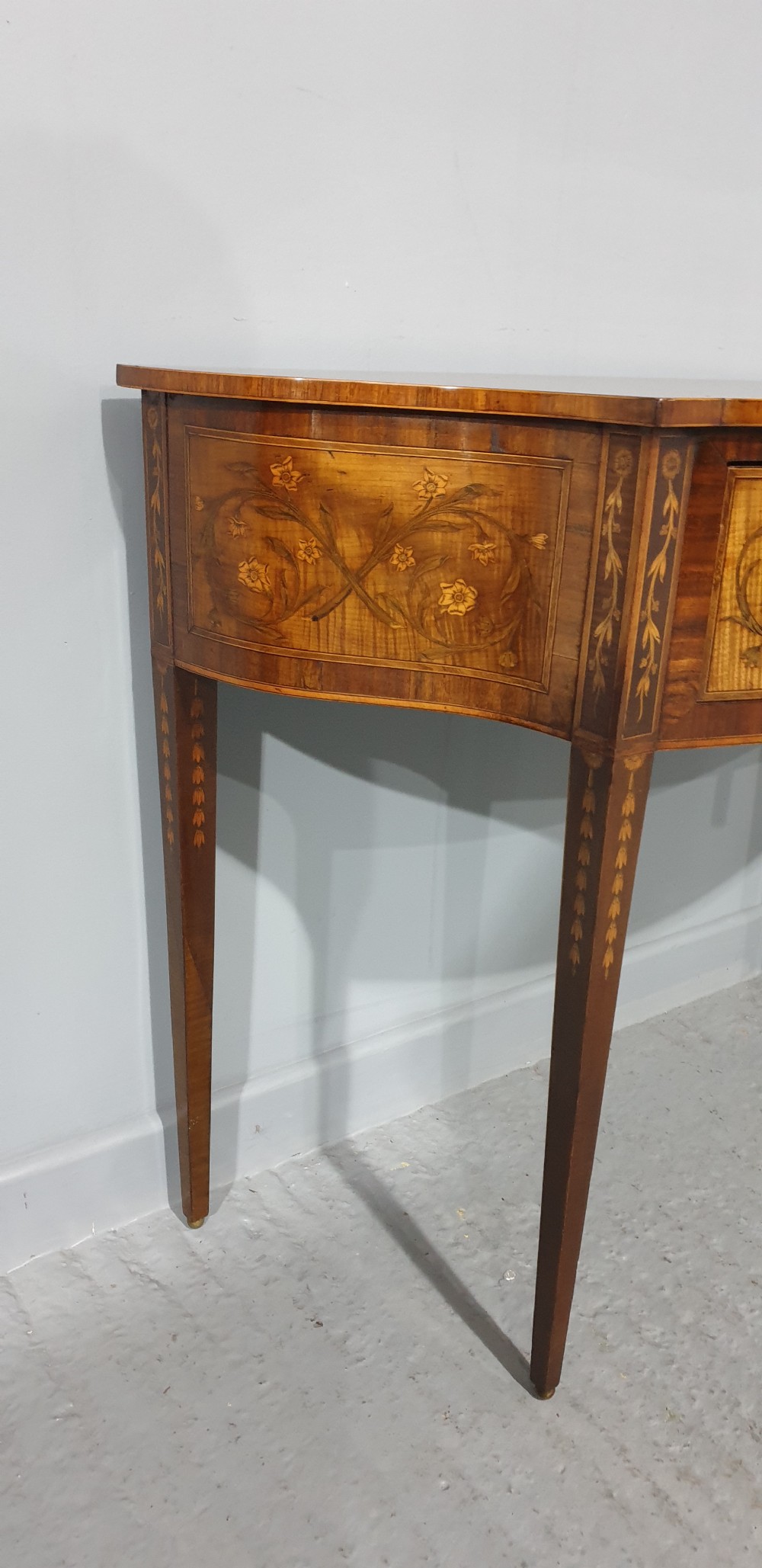 Wonderful Inlaid Serpentine Side Table View VII