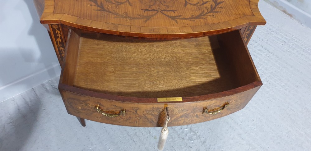 Wonderful Inlaid Serpentine Side Table View XIII