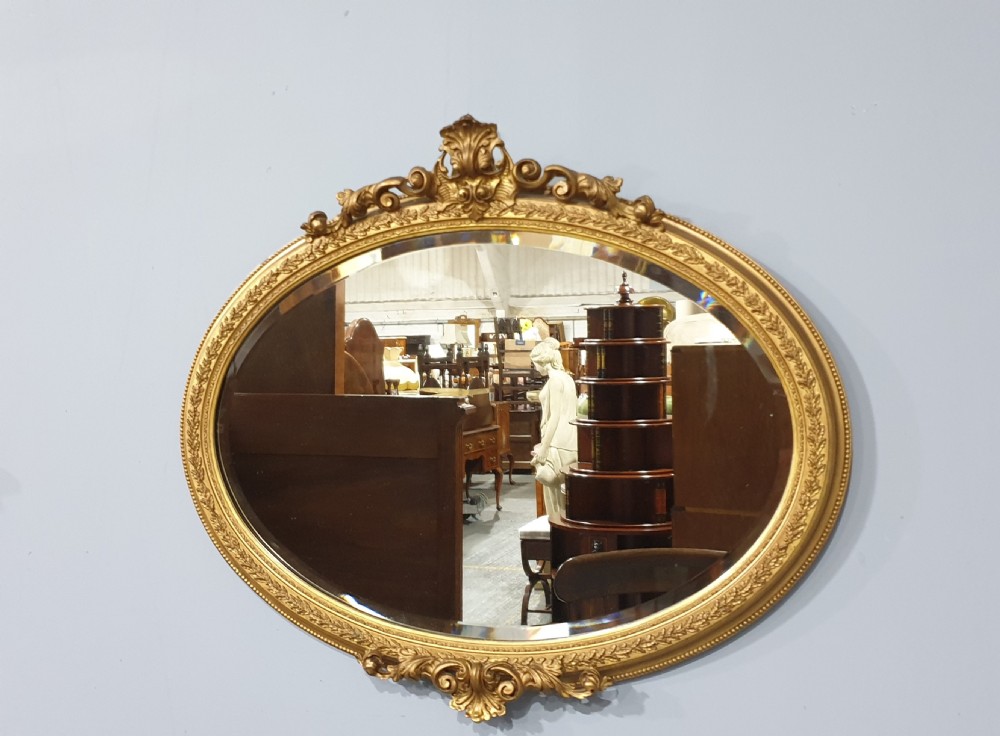 Victorian Oval Gilt Mirror View II