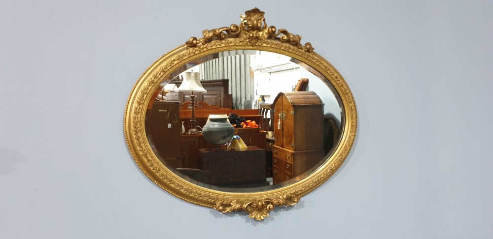 Victorian Oval Gilt Mirror View III