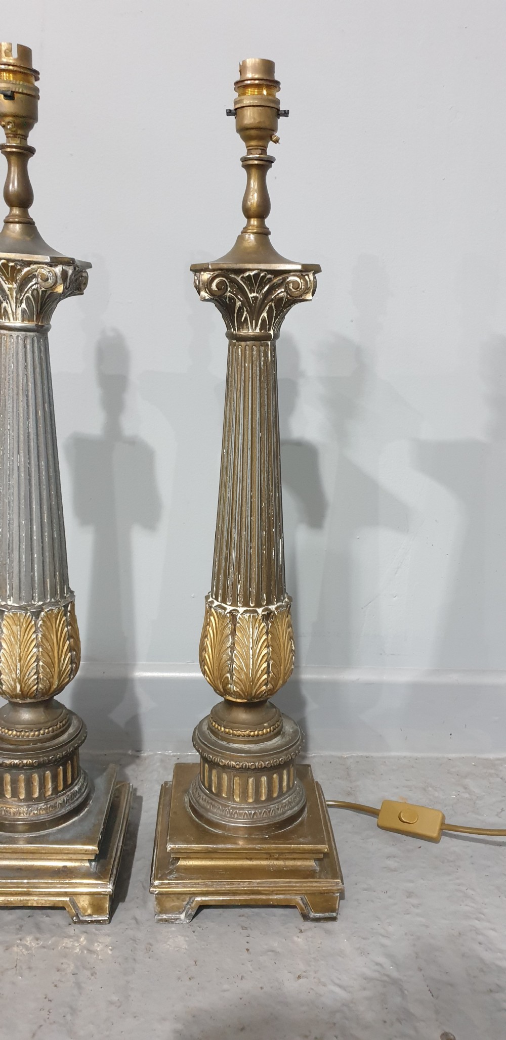 Pair Shabby Chique Metal Table Lamps View III