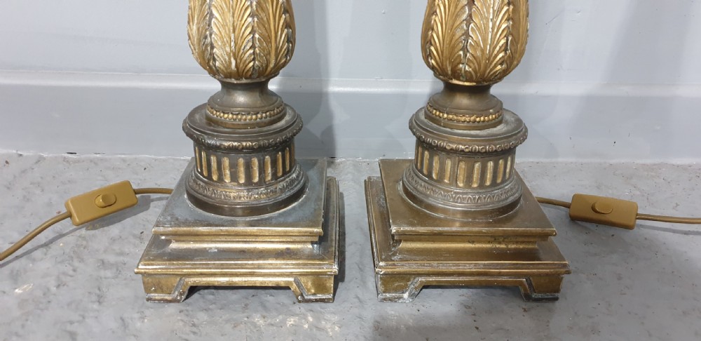Pair Shabby Chique Metal Table Lamps View IV