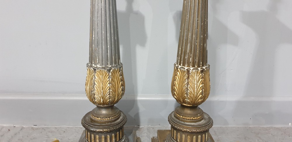 Pair Shabby Chique Metal Table Lamps View V