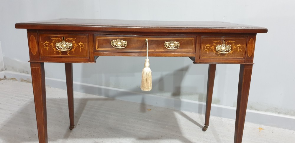 Pretty Mahogany Inlaid Writing Desk View IV