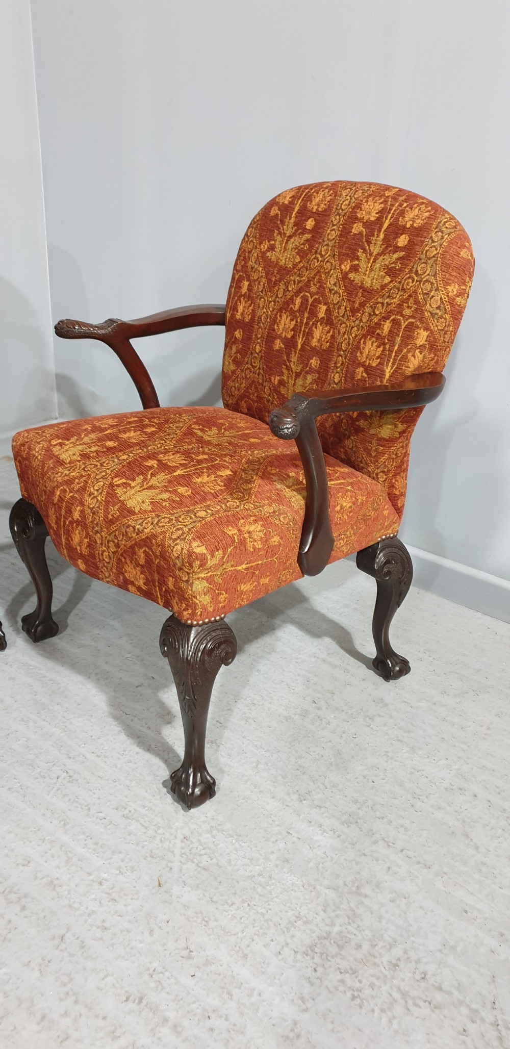 Wonderful Pair Mahogany Library Chairs View II
