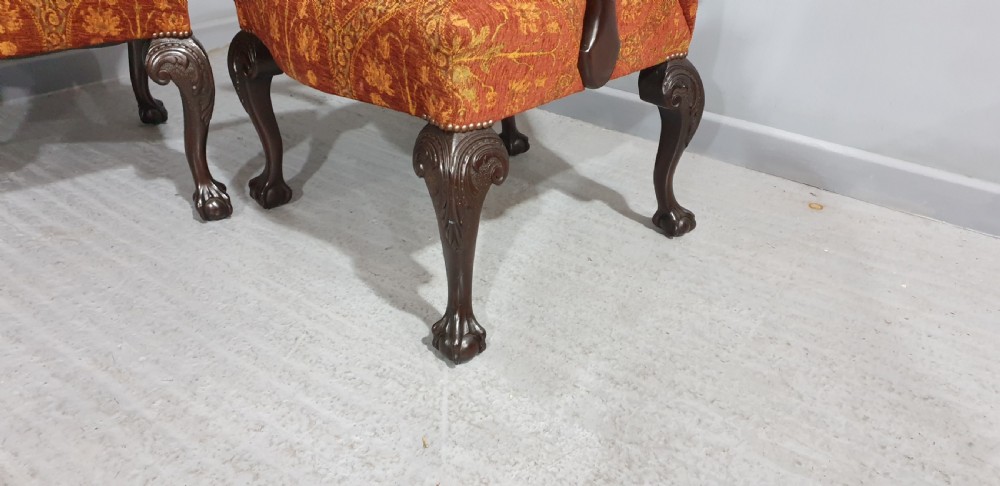 Wonderful Pair Mahogany Library Chairs View III