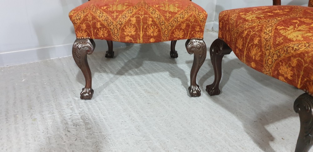 Wonderful Pair Mahogany Library Chairs View IV