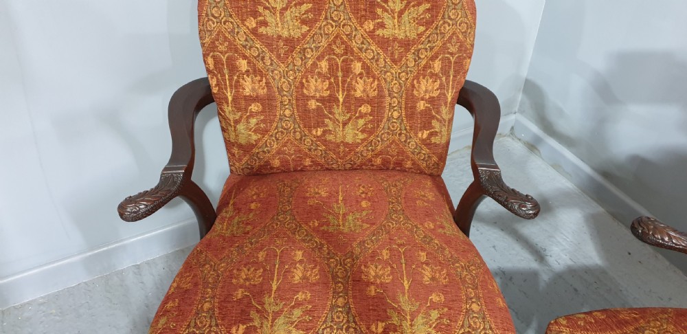 Wonderful Pair Mahogany Library Chairs View V