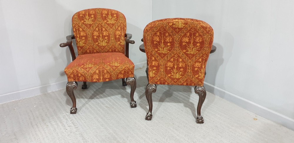 Wonderful Pair Mahogany Library Chairs View VII