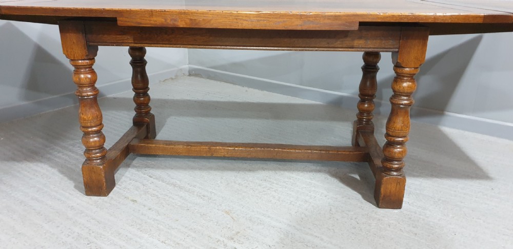Superb Oak Refrectory Drawleaf Dining Table View III