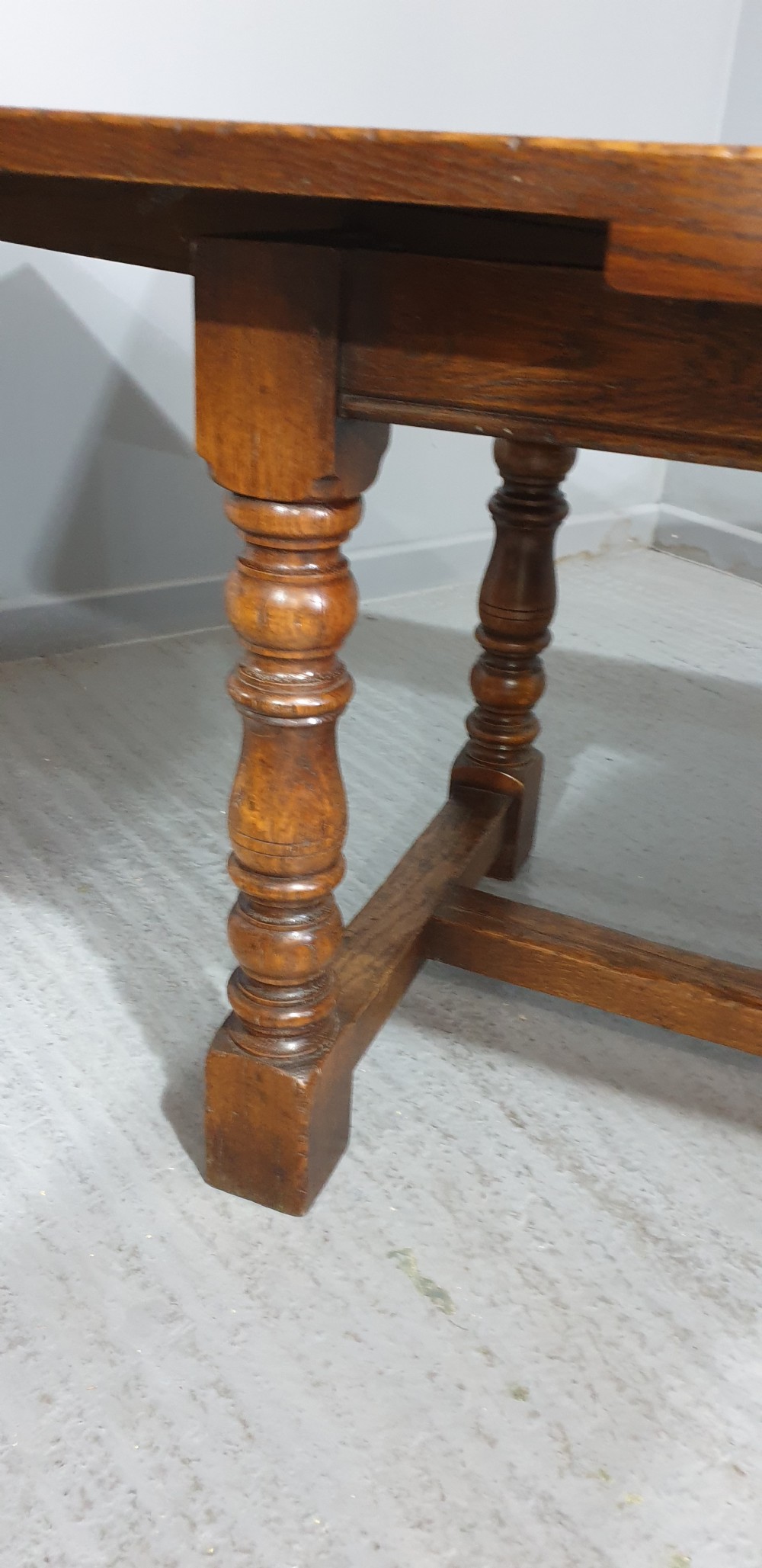 Superb Oak Refrectory Drawleaf Dining Table View IV