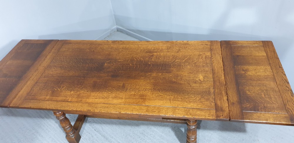 Superb Oak Refrectory Drawleaf Dining Table View V