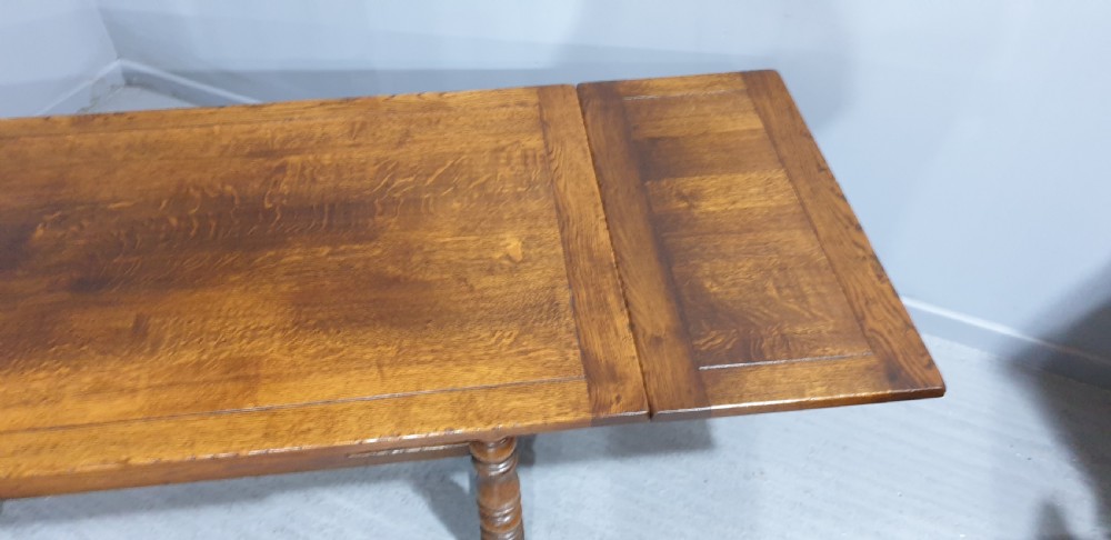 Superb Oak Refrectory Drawleaf Dining Table View VII