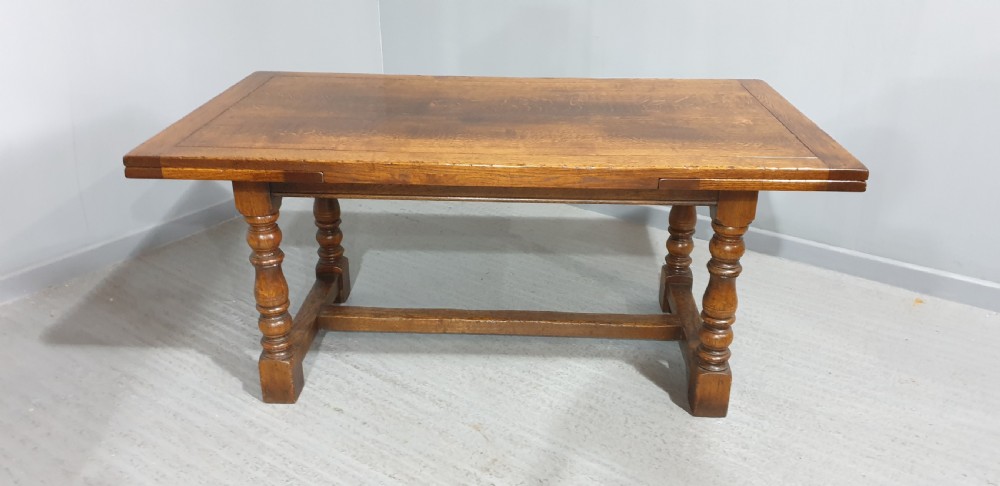 Superb Oak Refrectory Drawleaf Dining Table View X