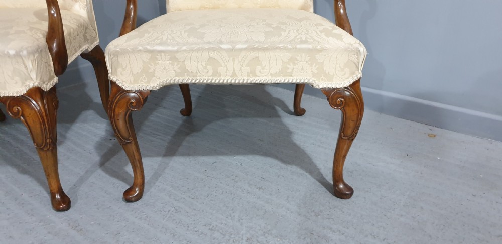 Superb Pair English Walnut Library Chairs View IV
