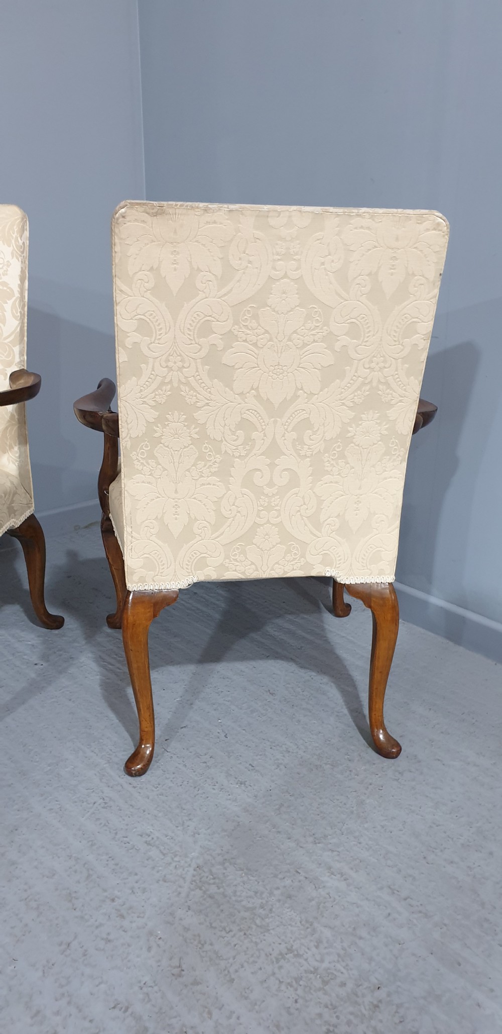 Superb Pair English Walnut Library Chairs View VII