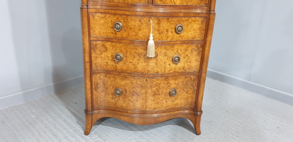 Wonderful Burr Walnut Linen Press View VI