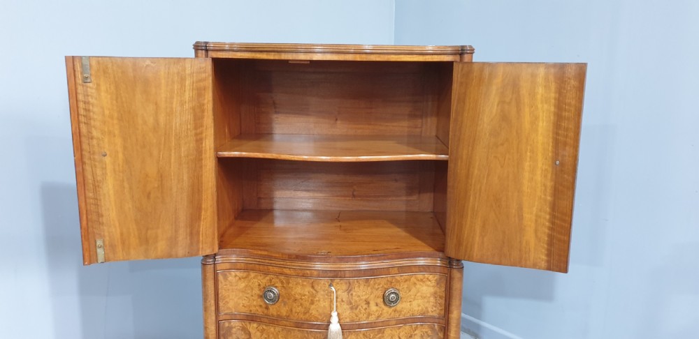 Wonderful Burr Walnut Linen Press View VII