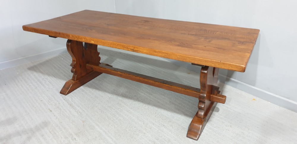 Superb French Oak Refrectory Kitchen Dining Table View VII