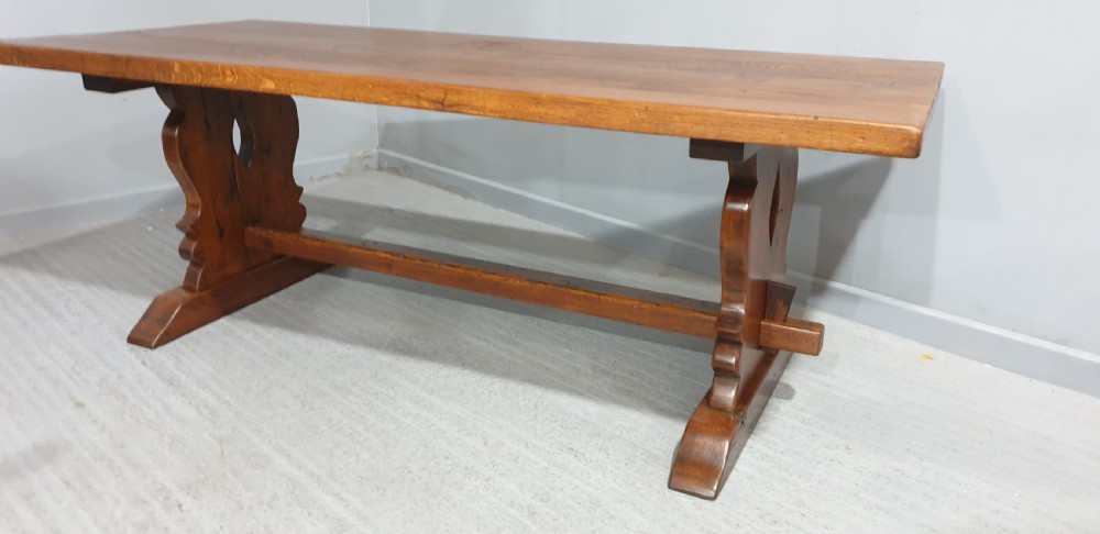 Superb French Oak Refrectory Kitchen Dining Table View VIII