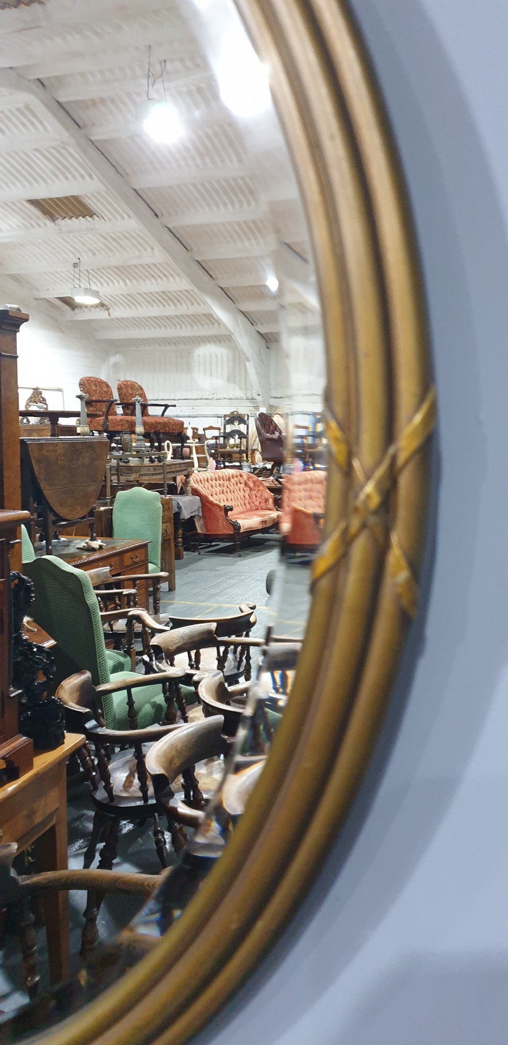 Lovely Edwardian Gilt Oval Mirror View IV