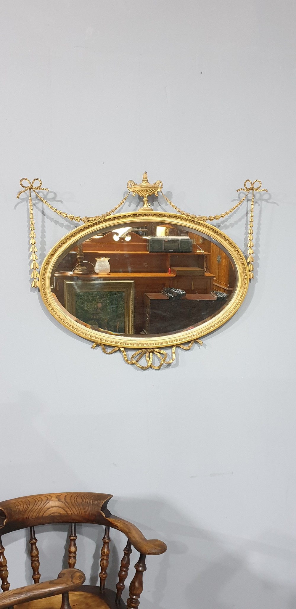 Wonderful Adams Gilt Oval Mirror View III