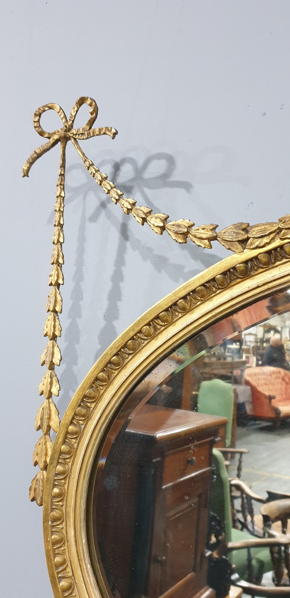 Wonderful Adams Gilt Oval Mirror View VIII