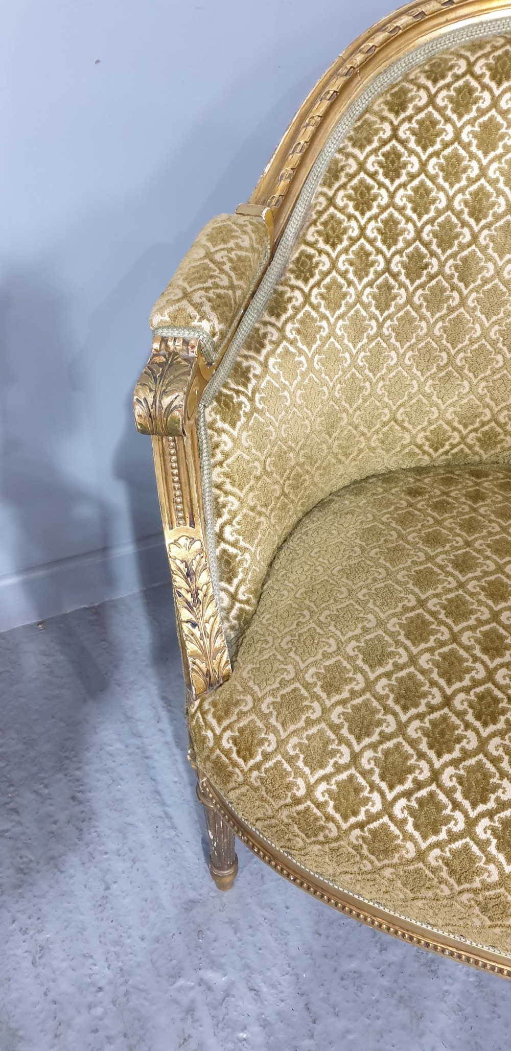 Wonderful Pair Swedish Gilt Tub Chairs View IV