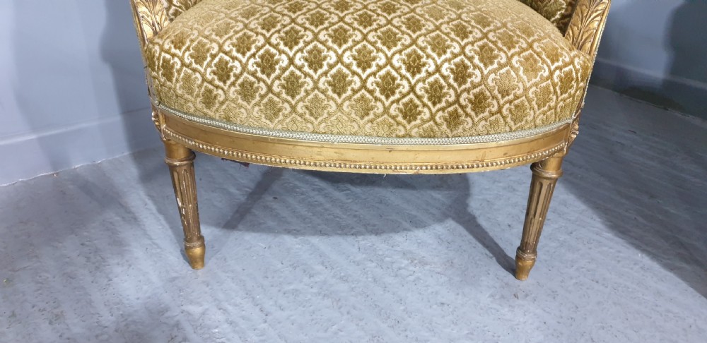 Wonderful Pair Swedish Gilt Tub Chairs View V