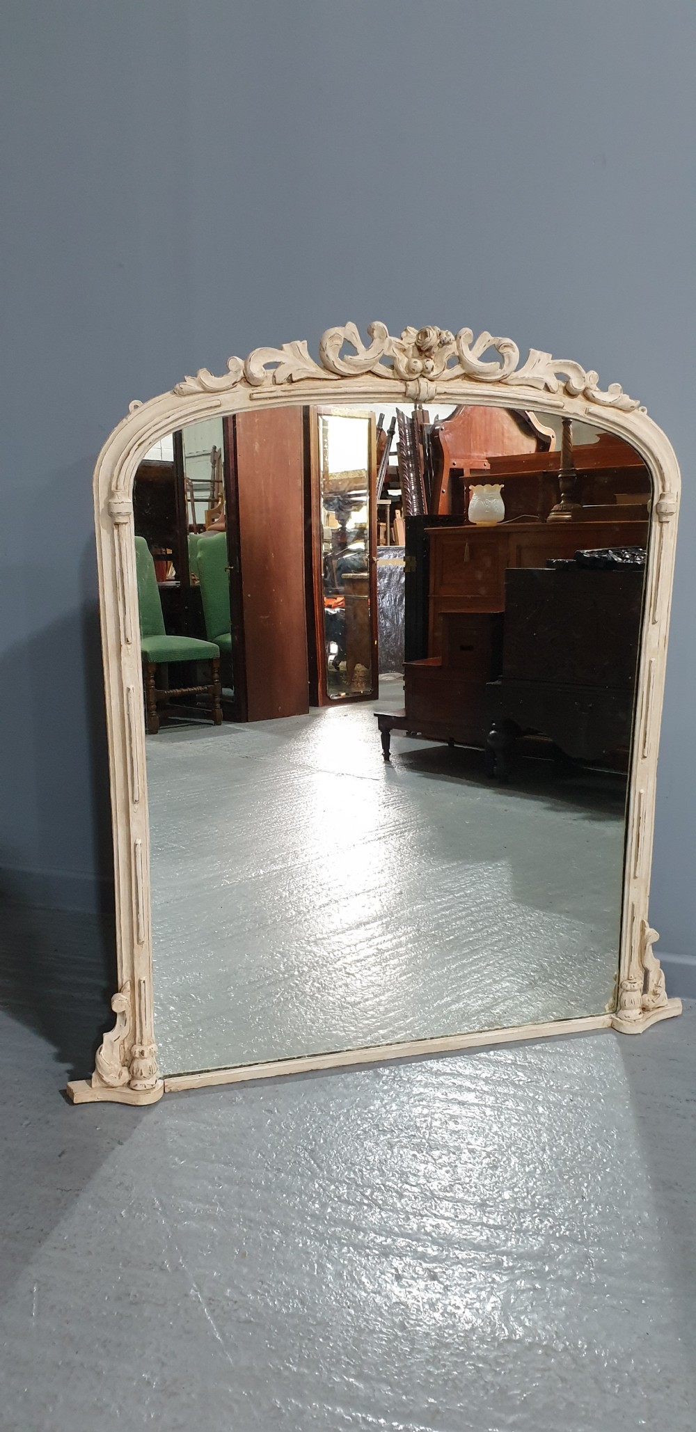 English Painted Overmantle Mirror View II