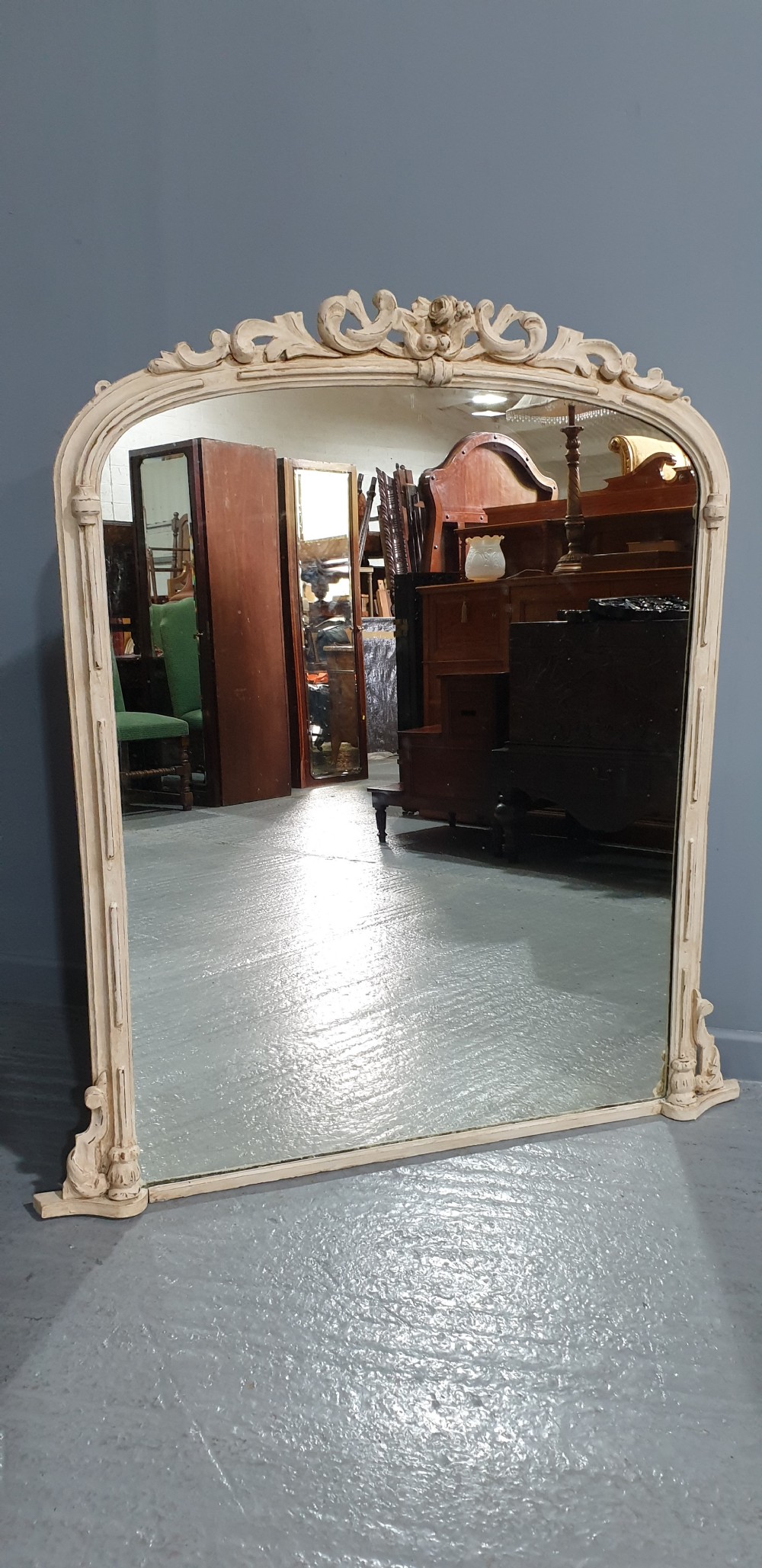 English Painted Overmantle Mirror View V