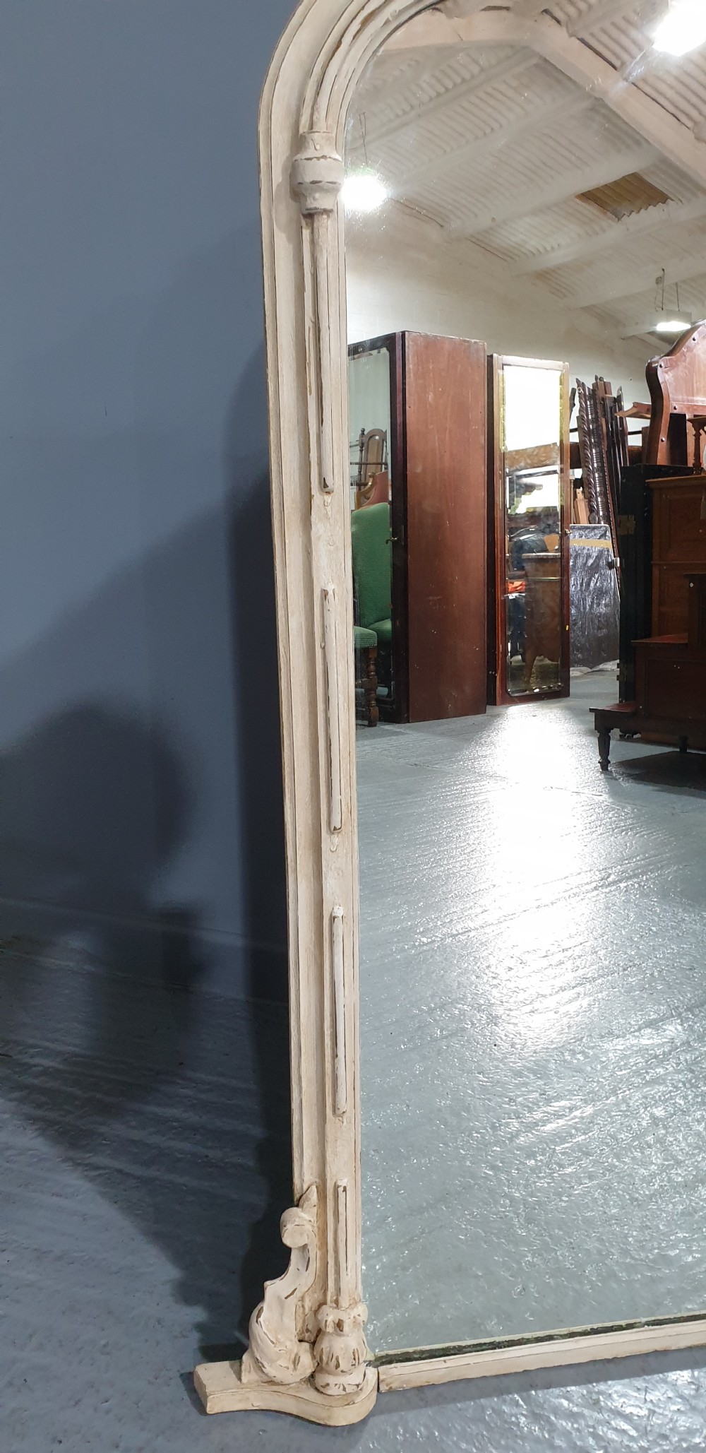 English Painted Overmantle Mirror View VI