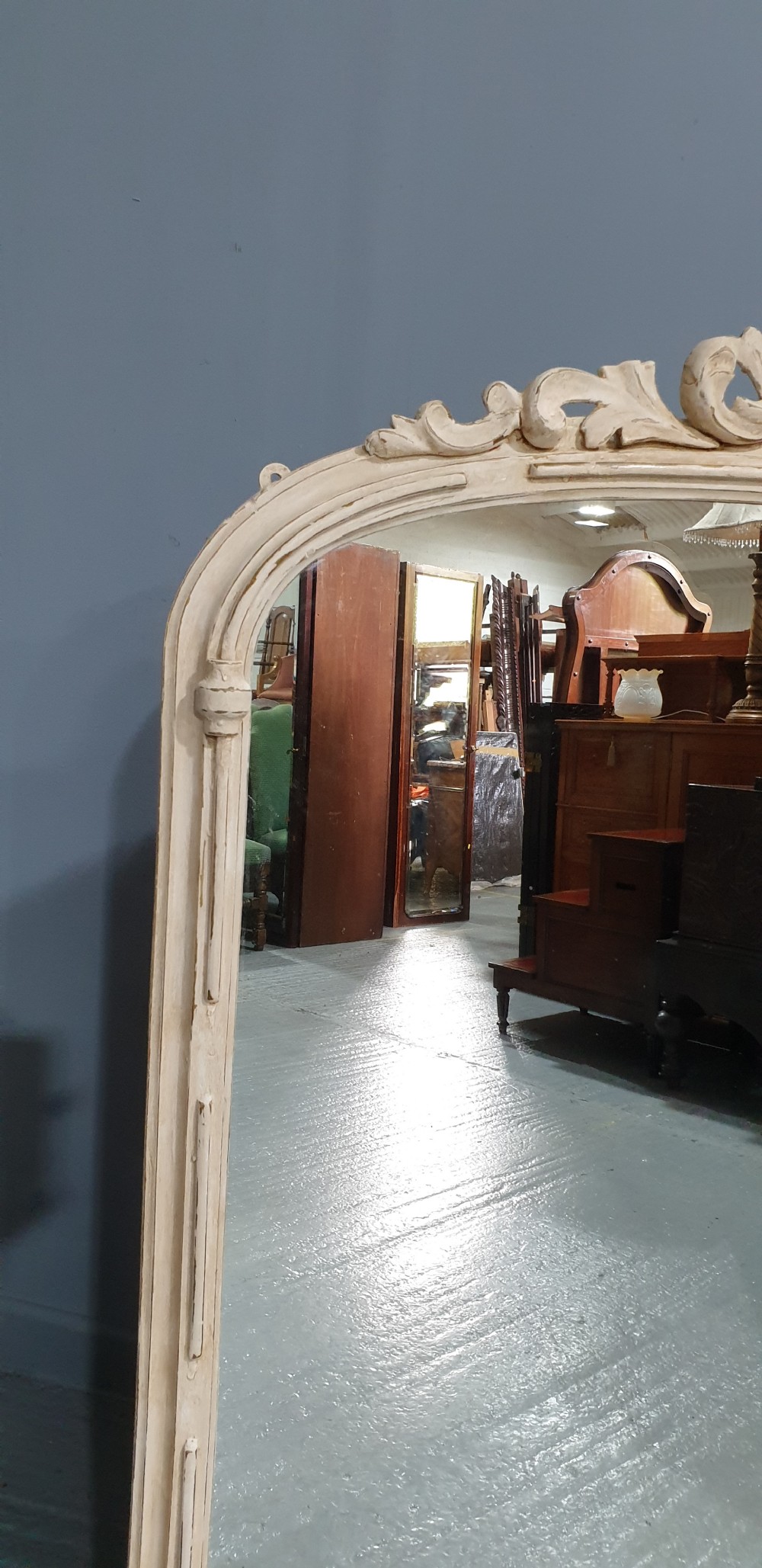 English Painted Overmantle Mirror View VII