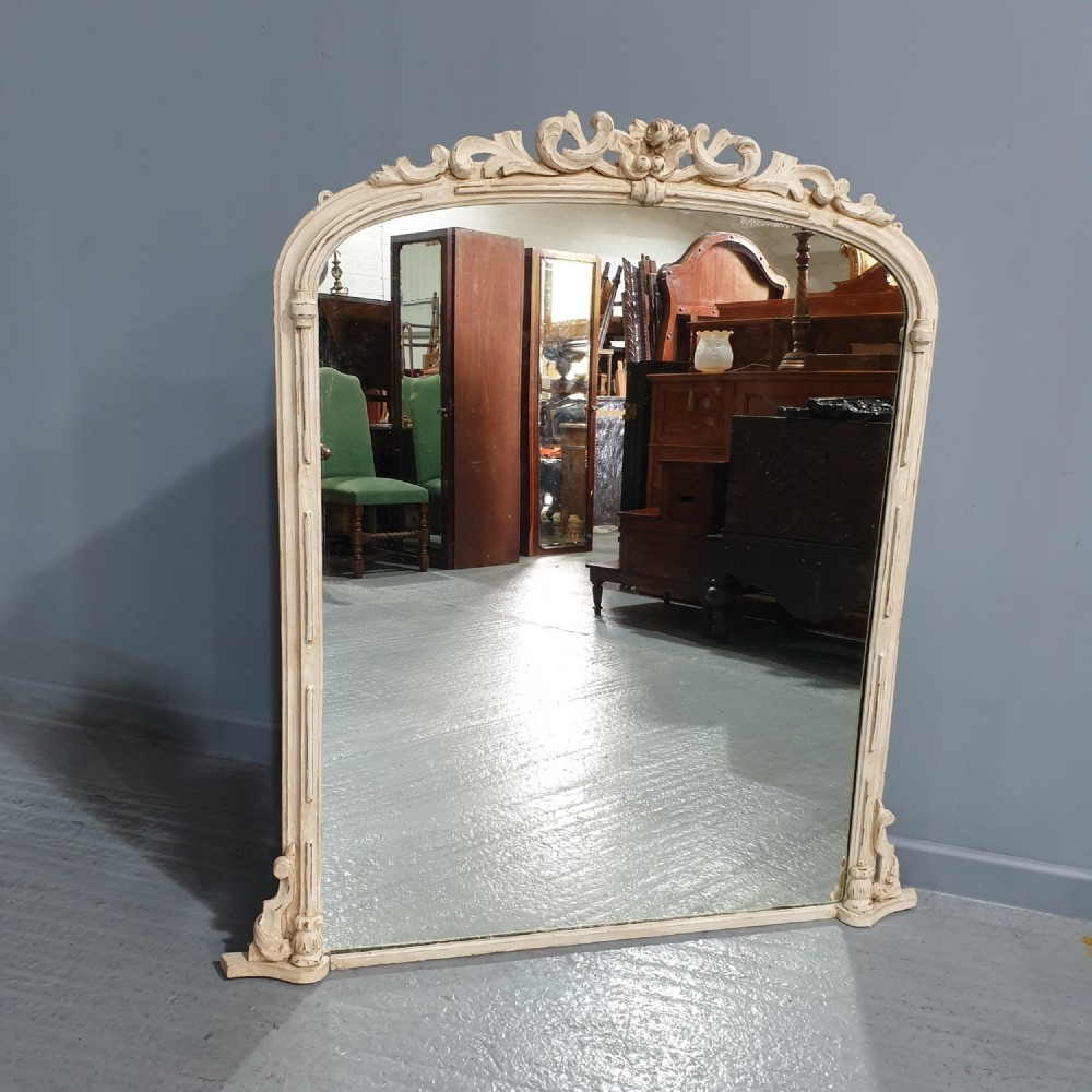 English Painted Overmantle Mirror