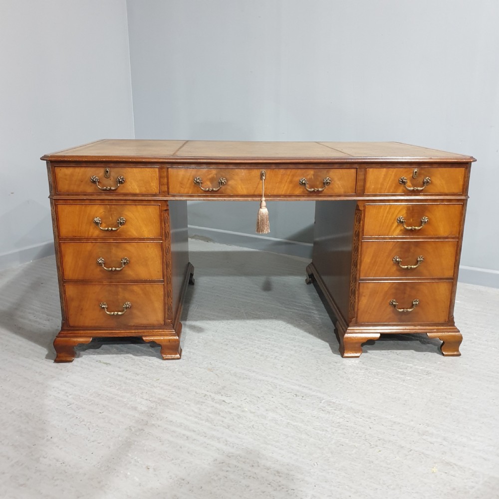 Superb Mahogany Pedestal Desk View IX