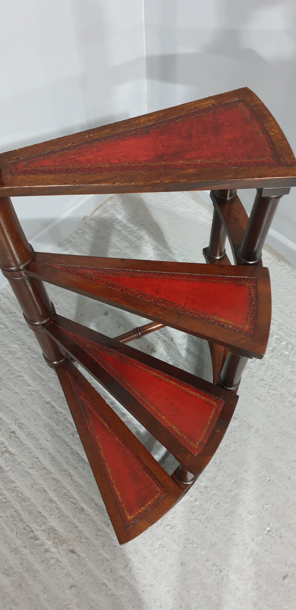 Large Set Mahogany Library Steps View II