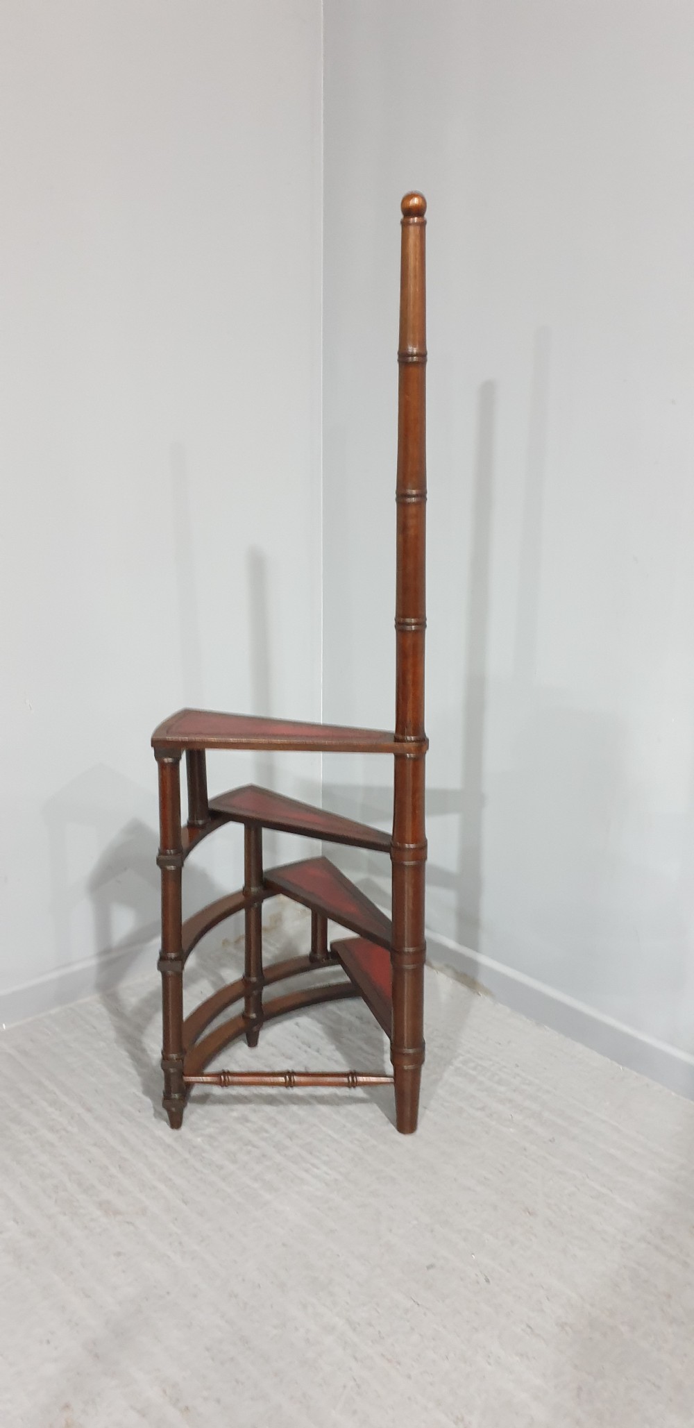 Large Set Mahogany Library Steps View IV