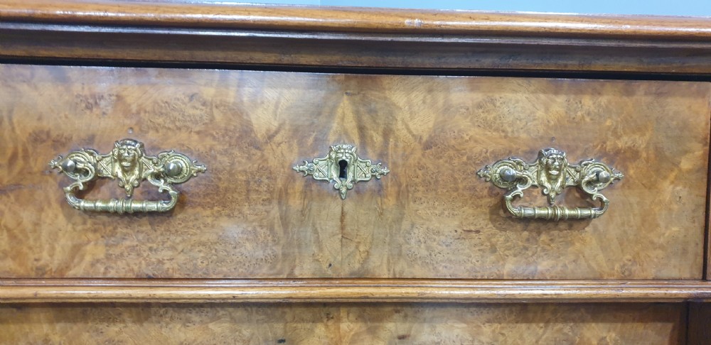 Wonderful Burr Walnut Wellington Chest of Drawers View V