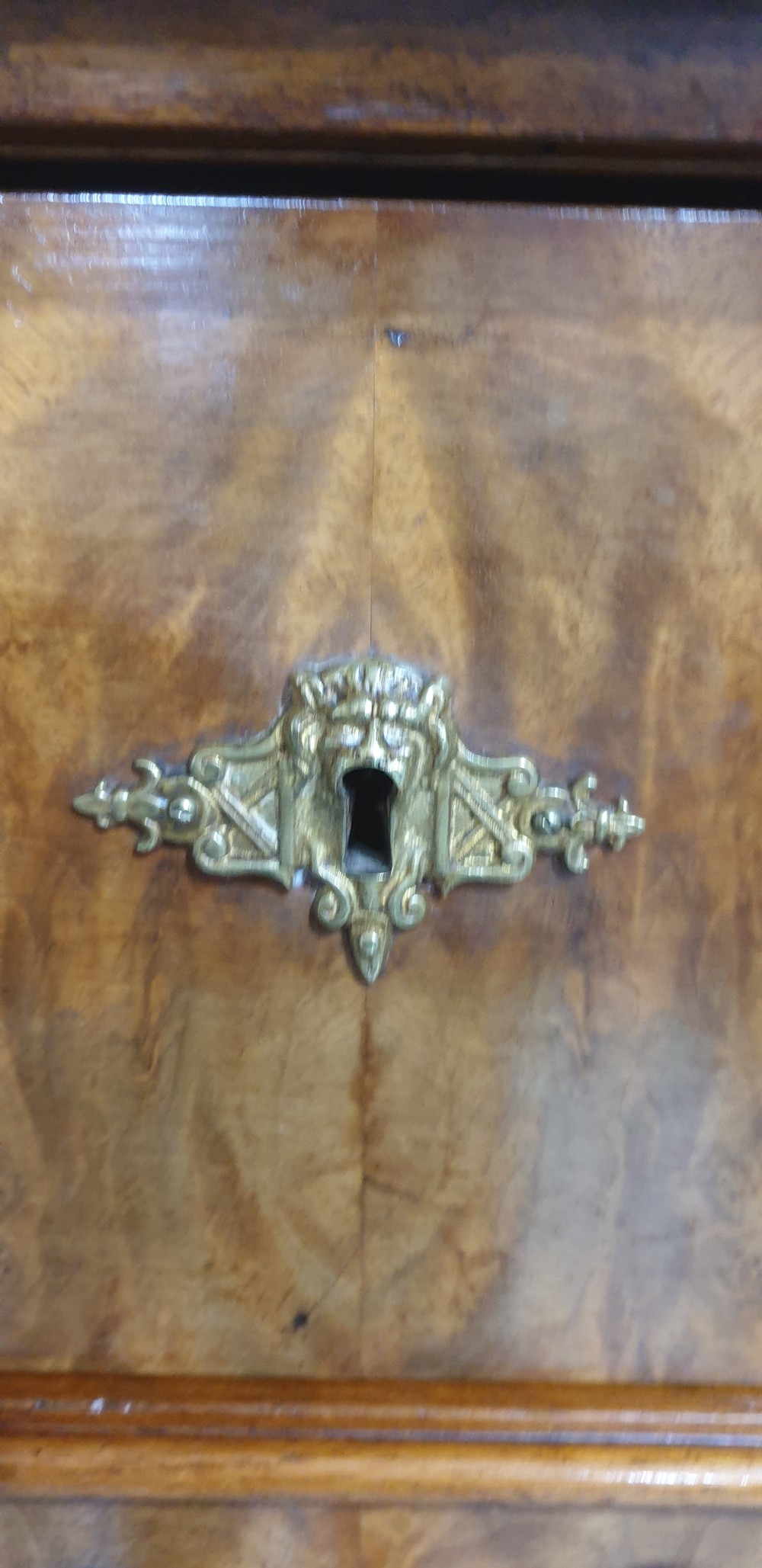 Wonderful Burr Walnut Wellington Chest of Drawers View VI