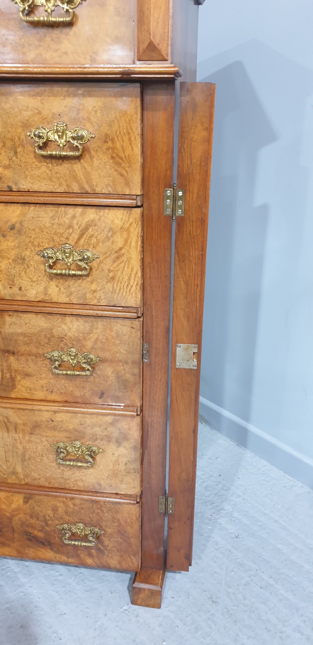 Wonderful Burr Walnut Wellington Chest of Drawers View X