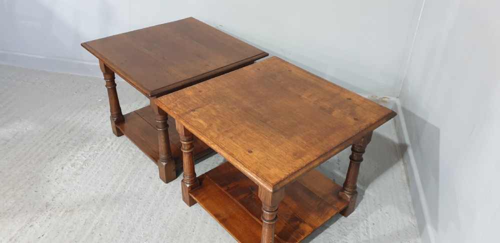 Pair Solid Oak Lamp Bedside Tables View VI