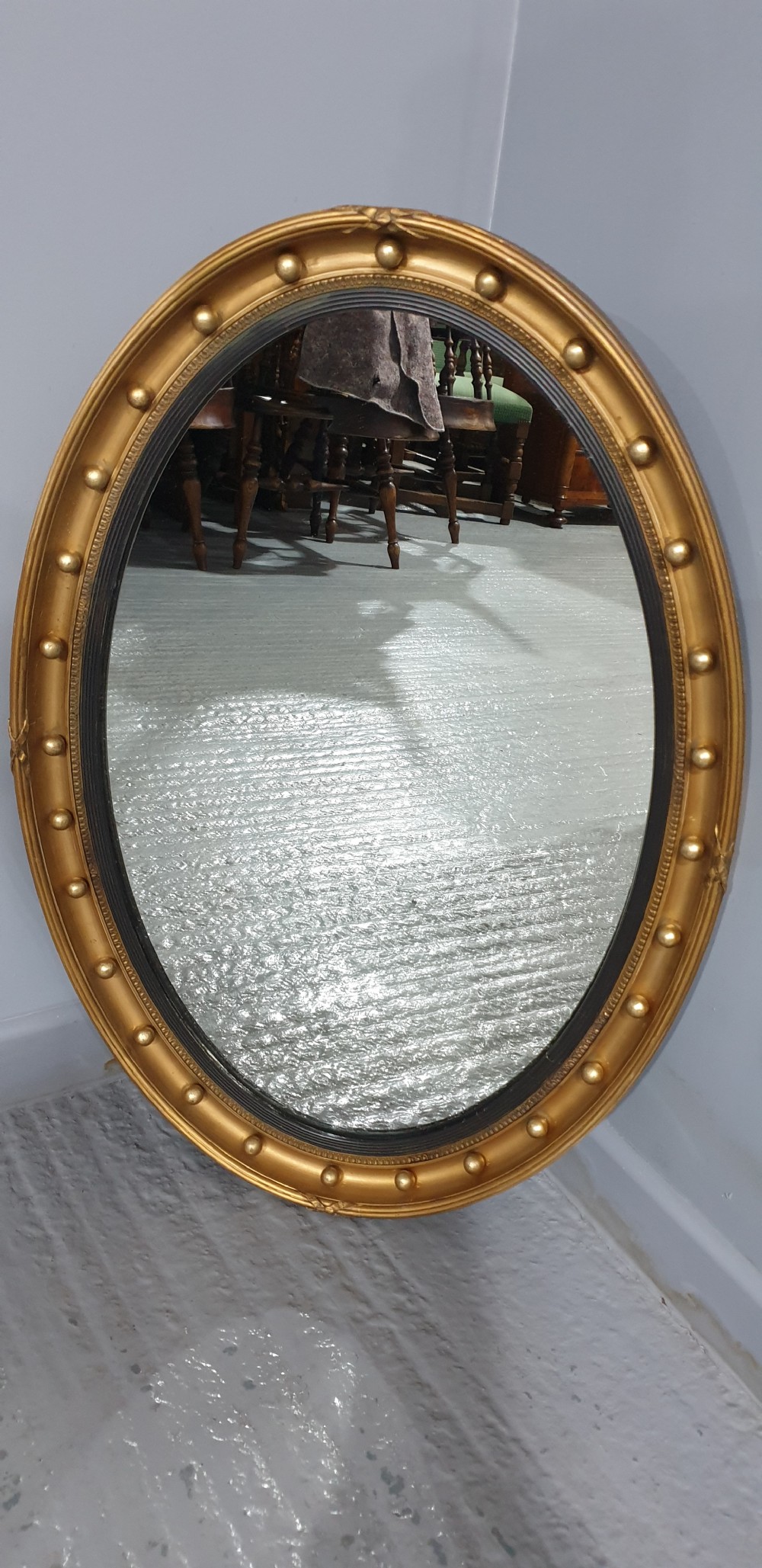 Early Victorian Oval Gilt Mirror View II