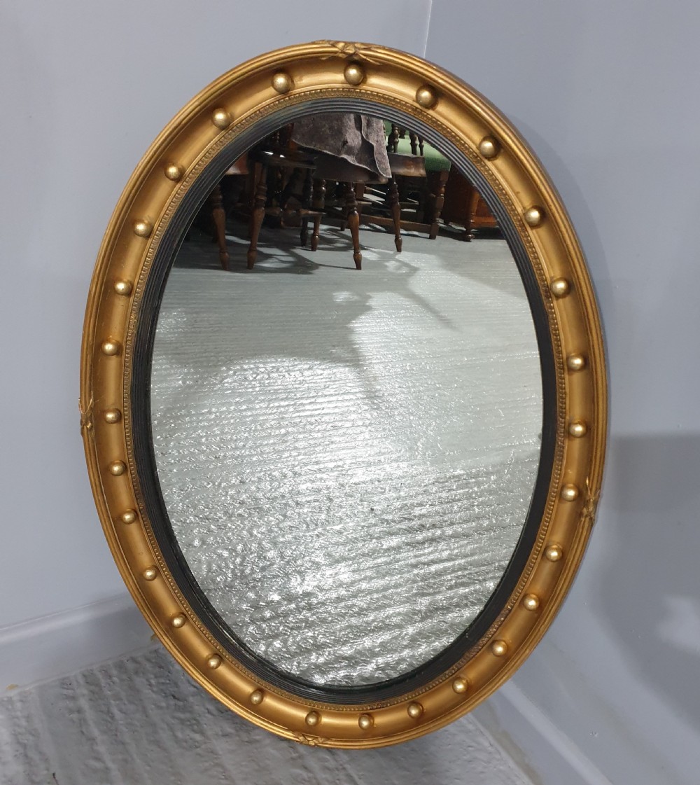 Early Victorian Oval Gilt Mirror View III