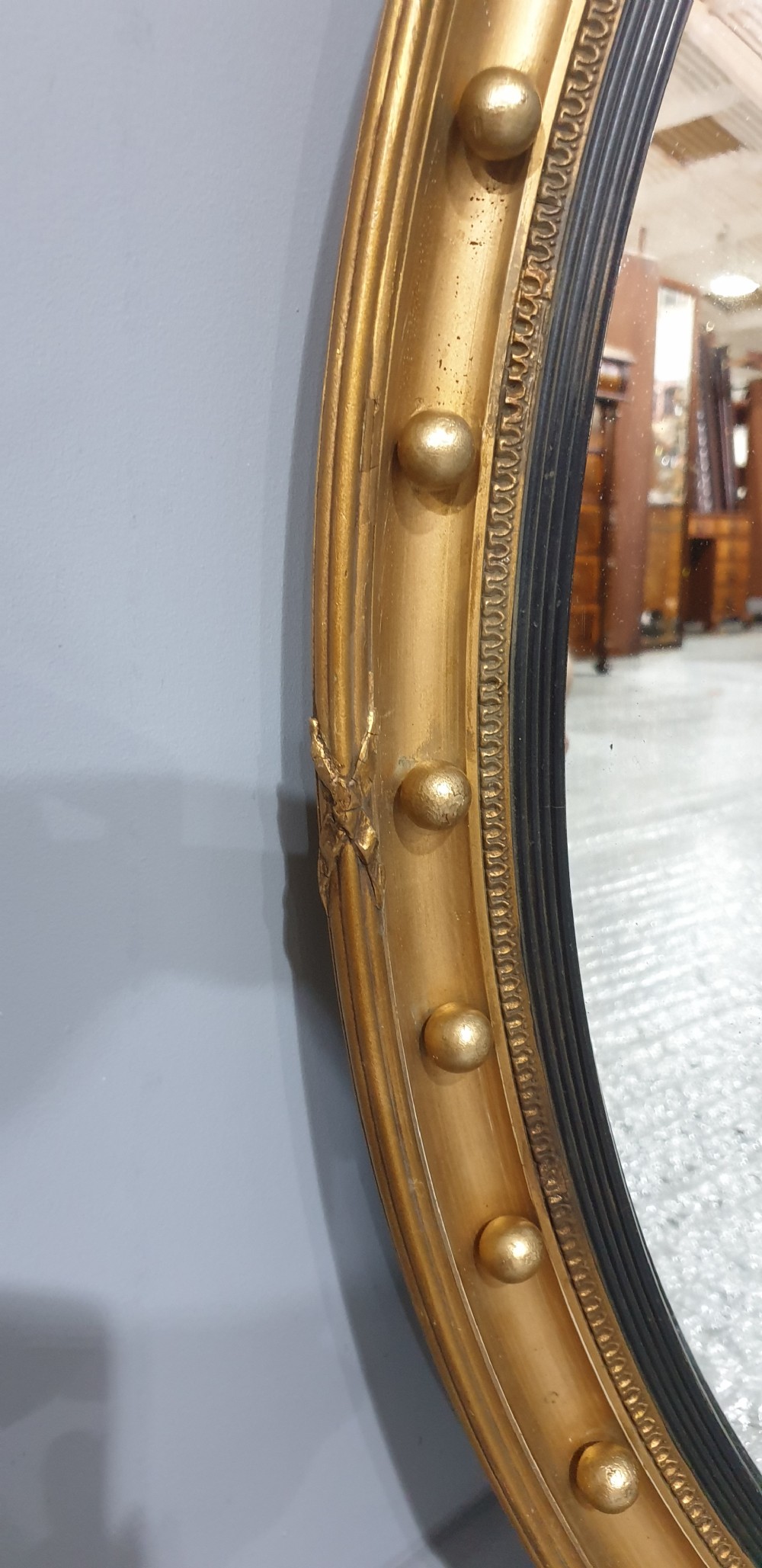 Early Victorian Oval Gilt Mirror View V